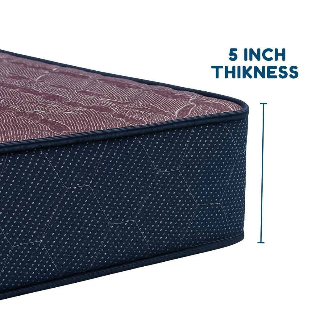 Corner view of sleep with Durest Dual Comfort mattress – reinforced dual-layer edge build