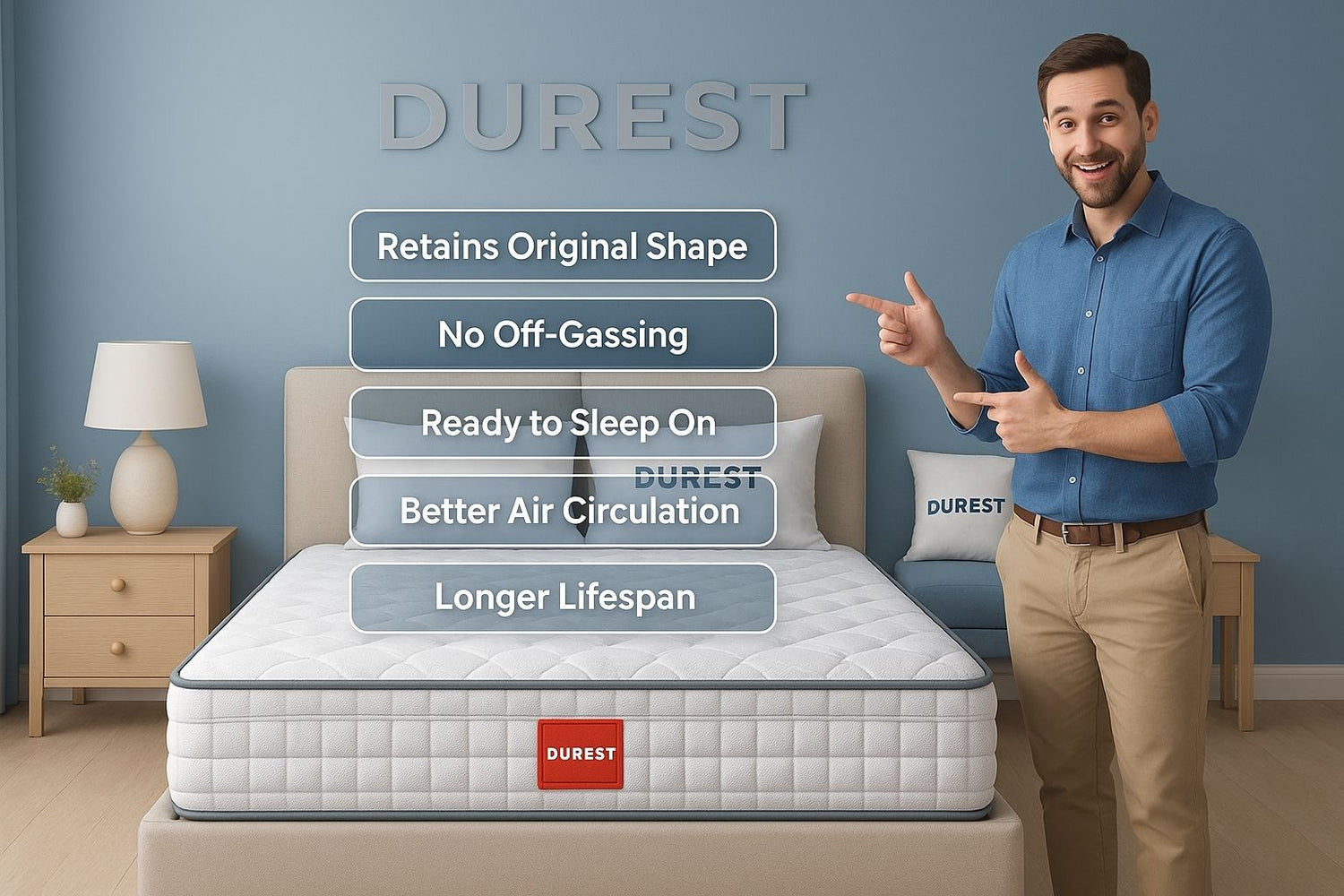 Why choose sleep with durest mattress - its no compression mattress for inhance durability & stability product quality 